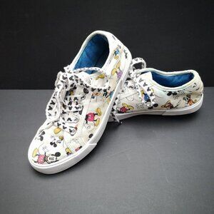 Disney Youth's Size 6 Lace Closure with Mickey Mouse Pattern White Sneakers